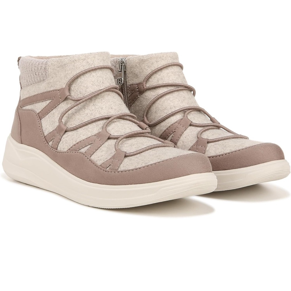 BZees life stride Tahoe morel latte fleece Women's  Ankle Boots size 8.5 new..